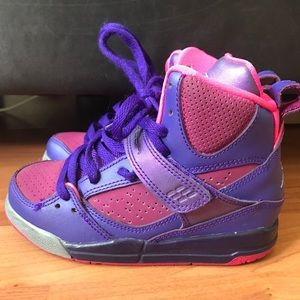 Girls purple/pink Jordan flights 10.5c